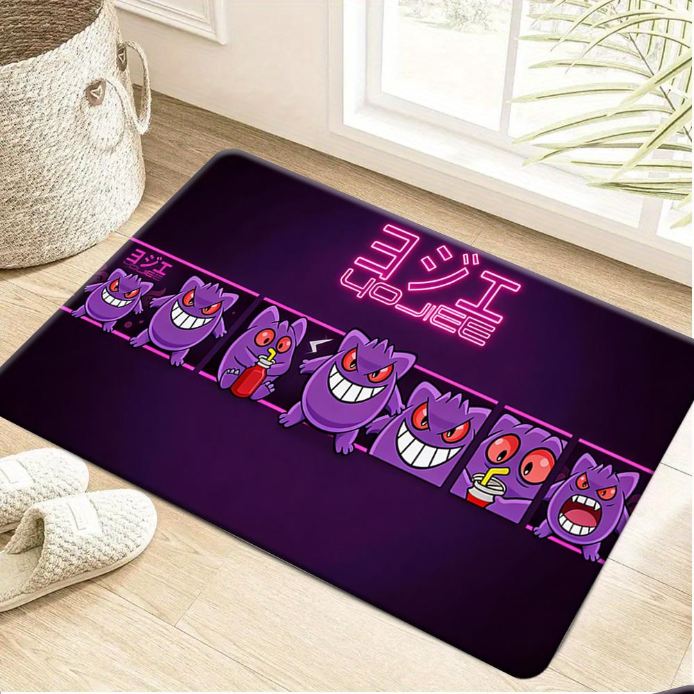 Pokemon Pikachu Cute Face Print Non-slip Doormat, Soft Absorbent Floor Rug for Home Decor