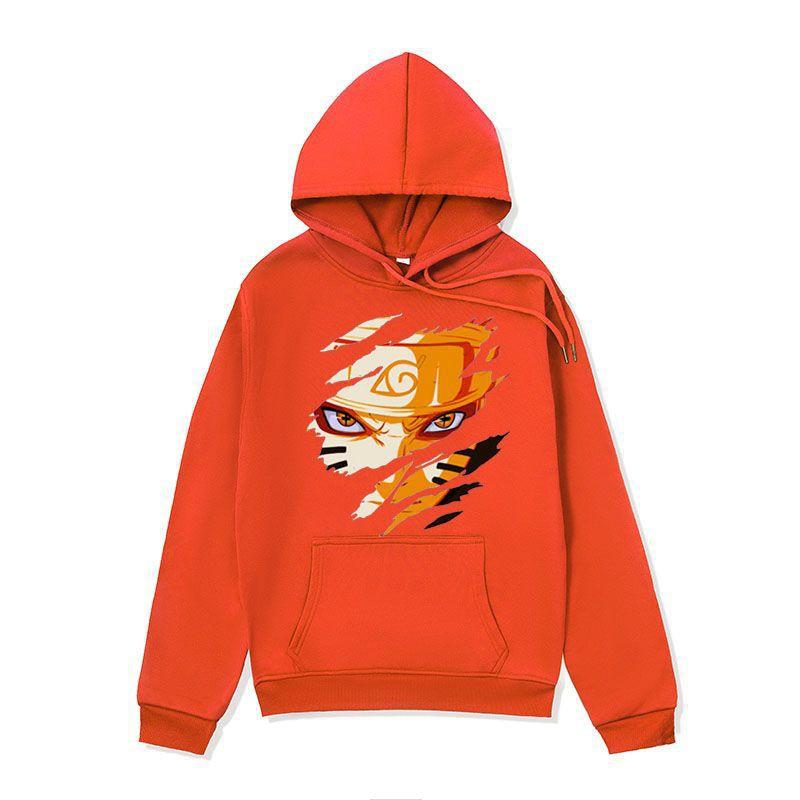 Mens Naruto Anime Hoodie Winter Thick Fleece Lined Casual Oversized Pullover Sweatshirt In Multiple Colors