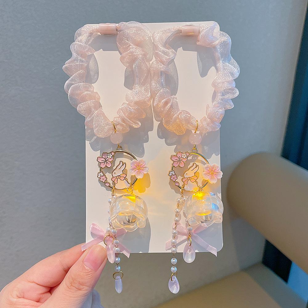 Нежа Панда Рождественские резинки для волос и повязки на голову для девочек - Мультяшные аксессуары для волос без повреждений