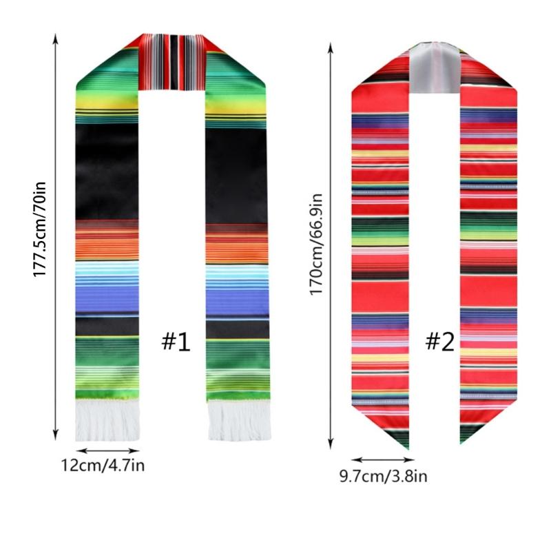 Graduation Honor Stole 71/67inch Length Graduation Sash Choral Stoles Mexicos Sash for Graduation 2024 Ceremony Sash