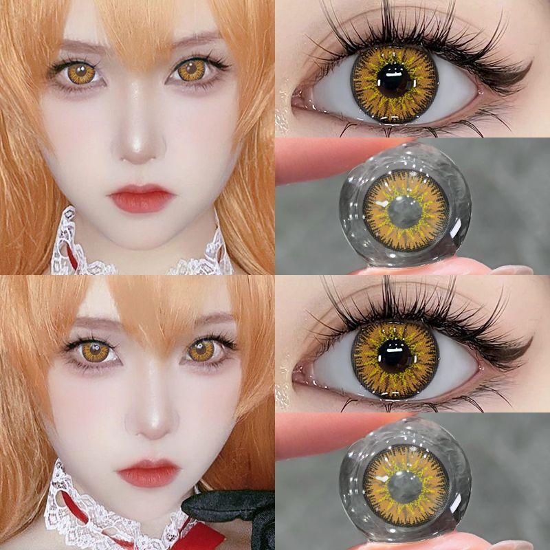 Цветные контактные линзы MillCreek 14,5 мм, синие, красные, зеленые, контактные линзы серии для косплея, Хэллоуин, косплей, аниме, глаза, 0 градусов, 2 шт.