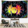 Черный Цвет Солнце Лицо Гобелен Настенный Абстрактное Искусство Хиппи Тапиз Колдовство Таинственный Фон Для Гостиной Домашний Декор