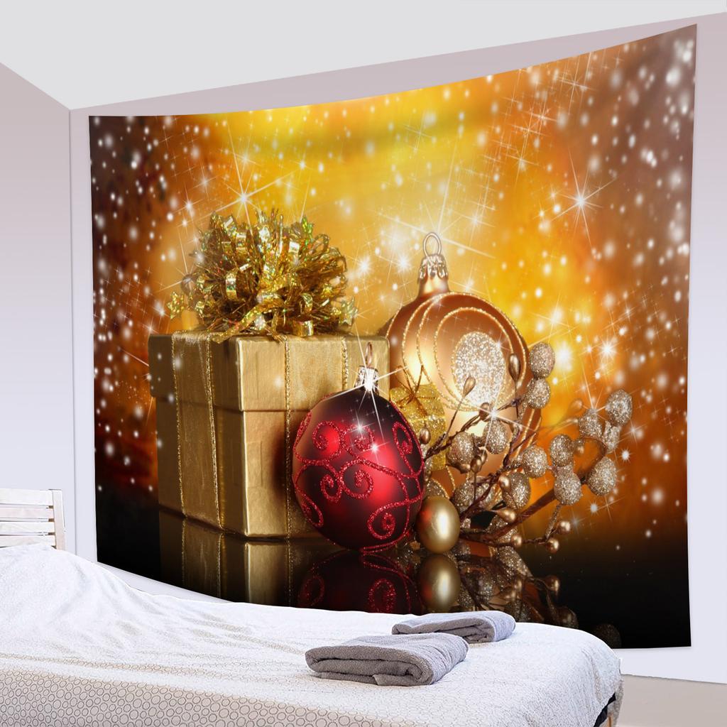 Party Living Room Bedroom Dorm Wall Decor Backdrop Fabric Christmas Fireplace Christmas Tree Printing Home Decor Tapestry