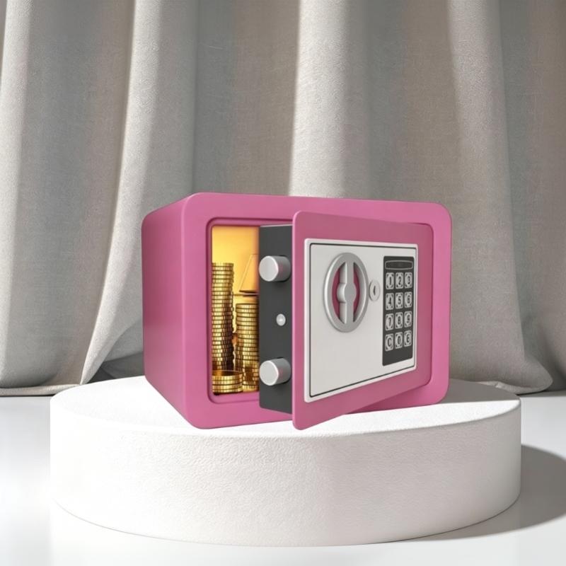 Small Steel Digital Safe Box Electronic Password Deposit Slot Heavy Duty Anti-Pry for Home Office Cash Kids Pocket Money