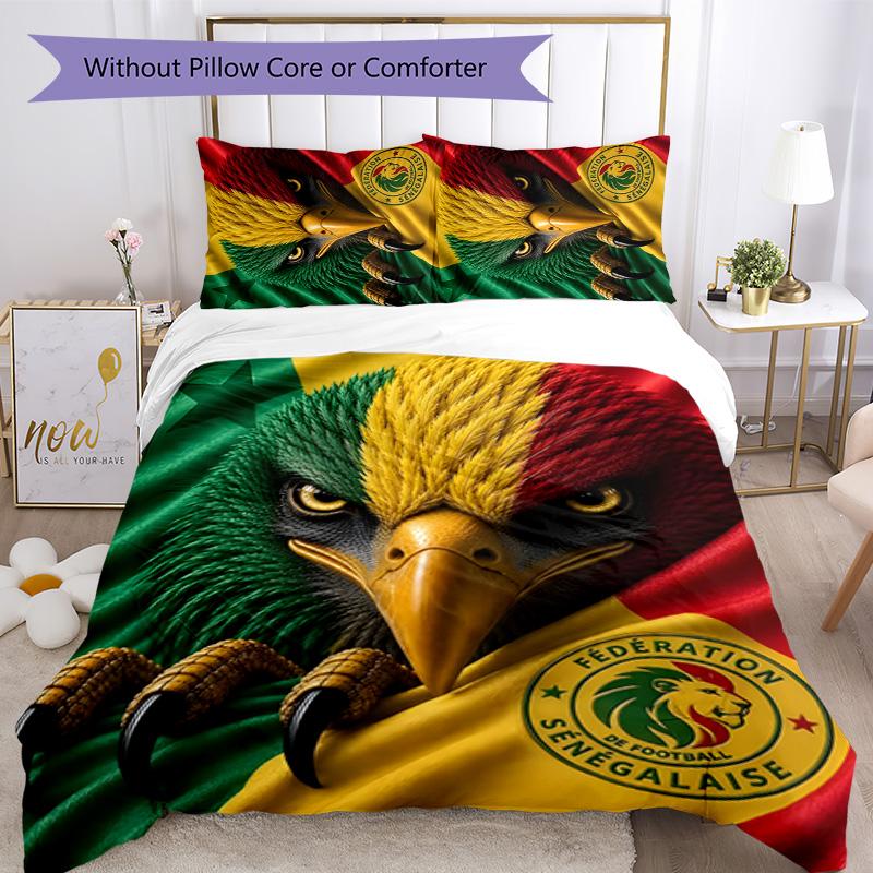 Senegal 3pcs Bedding Set Duvet Cover Closure Includes 1 Duvet Cover & 2 Pillowcases for All Seasons Bedroom Home Dorm Decor