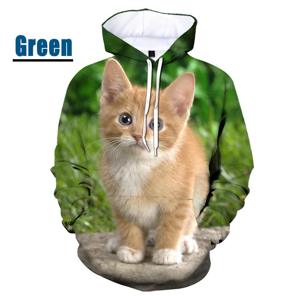 New Fashion Cat Hoodies 3D Animal Cat Printed Hoodie Casual Men Women Hooded Pullovers