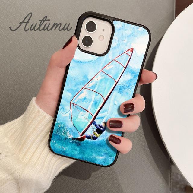 Чехол для телефона Extreme Sports Windsurf Sailing для iPhone 17 Air 15 16 11 12 13 14 Pro Max Plus coque Fundas Shell