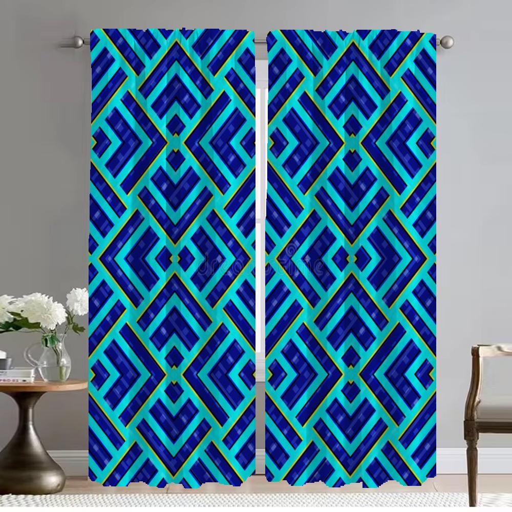 Геометрические узоры полиэстер домашний интерьер шторы для гостиной занавески для украшения на Хэллоуин кухонные шторы 2 шт ребенок