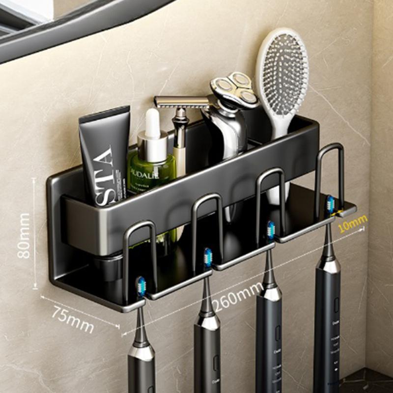 Подставка для зубных щеток для ванной комнаты, большая, без пробивок, настенная подставка для зубных щеток