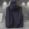 Men's Trendy Korean-Style Hooded Zipper Vest Jacket with Pockets - Solid Color, Loose Fit, Perfect for Spring and Autumn.