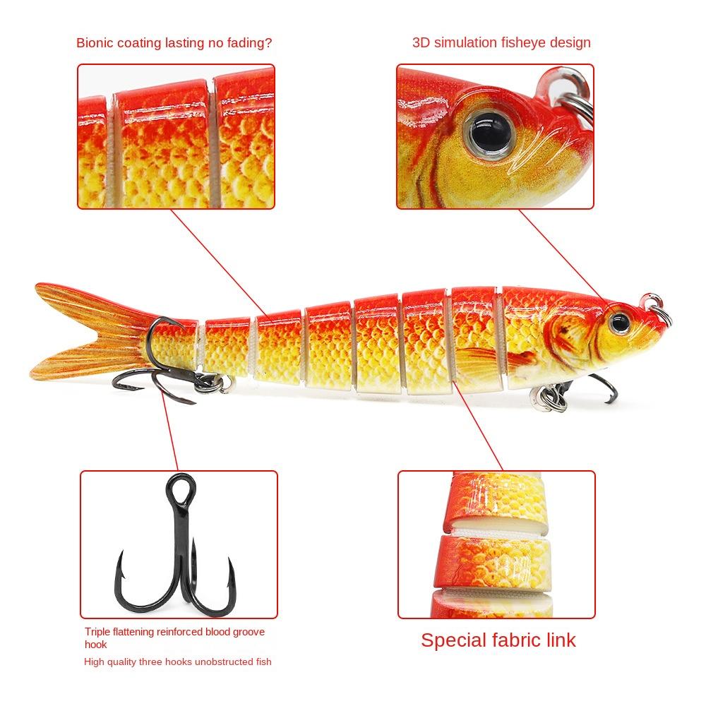 Биомиметическая 8-секционная жесткая приманка для рыбалки на открытом воздухе, 13,5 см/26 г.