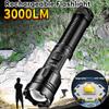 3000LM Powerful LED Flashlight Rechargeable LED Flashlight High-power Zoom Flashlight Remote TYPE-C Charging