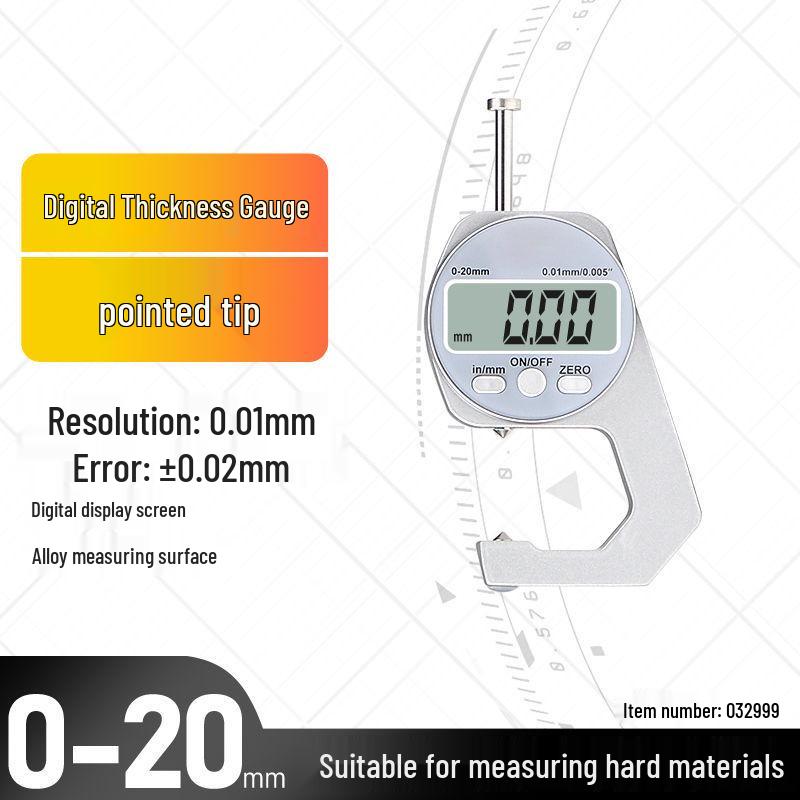 Высокоточный цифровой толщиномер-штангенциркуль с микрометрическим дисплеем