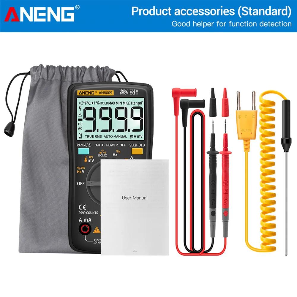 Multifunctional Mini Digital Multimeter ANENG AN8009 True RMS Transistor Tester Auto-Range Automotive Capacitor High Precision Tester Temp Diode Tools