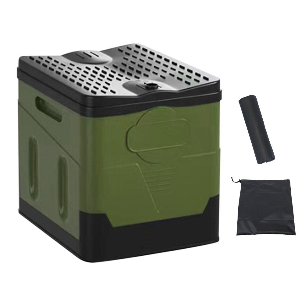 70L Foldable Toilet for Outdoor Camping Trash Can Storage Box Potty for Adults Kids Cover Design Seat Toilet for Picnic Travel