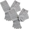 Made In Japan Cold Inner Silk Outer Medium 5 Toe Silk Set of Heather Light Gray [Hiorie] Socks, Cotton, Length, Socks, 2,