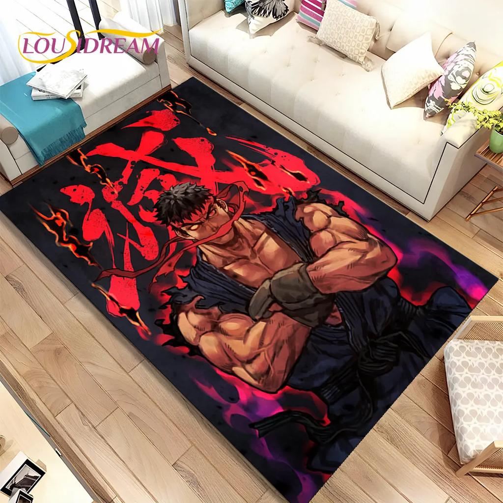 Коврик Street Fighter в стиле ретро, ​​коврик для геймера, коврик для гостиной, спальни, диван, коврик для украшения, детский нескользящий напольный коврик