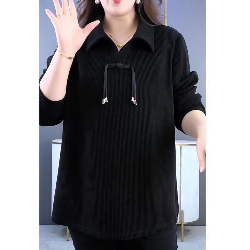 Женская мода больших размеров, омолаживающая футболка с длинным рукавом, осенне-зимний внутренний топ, рубашка для поддевания в западном стиле