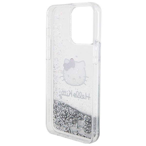 Hello Kitty HKHCP15XLIKHET iPhone 15 Pro Max 6.7" silver/silver hardcase Liquid Glitter Charms Kitty Head