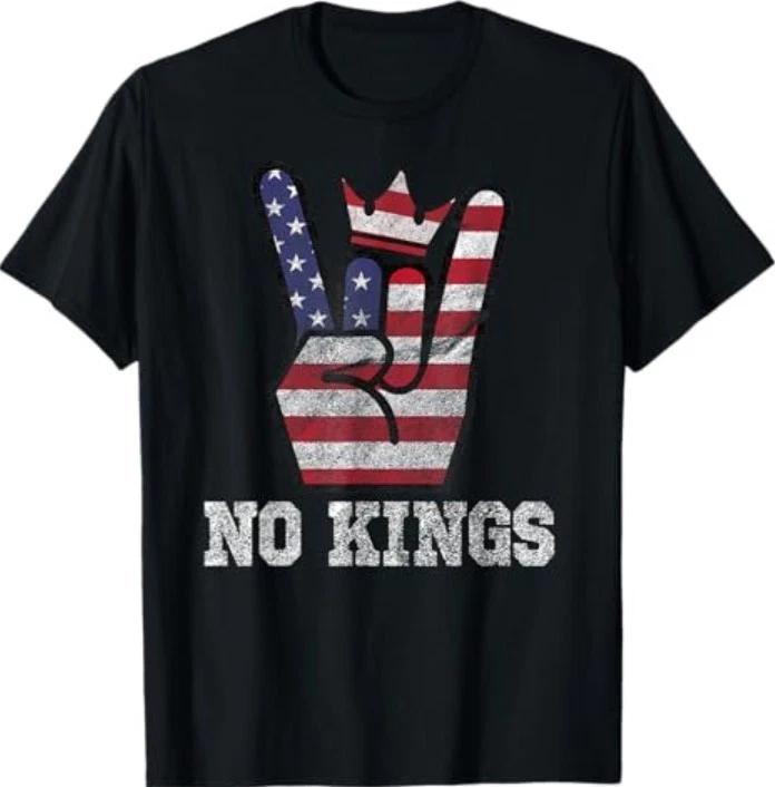No Kings Shirt 4th of July Vintage American Flag No Kings T-Shirt