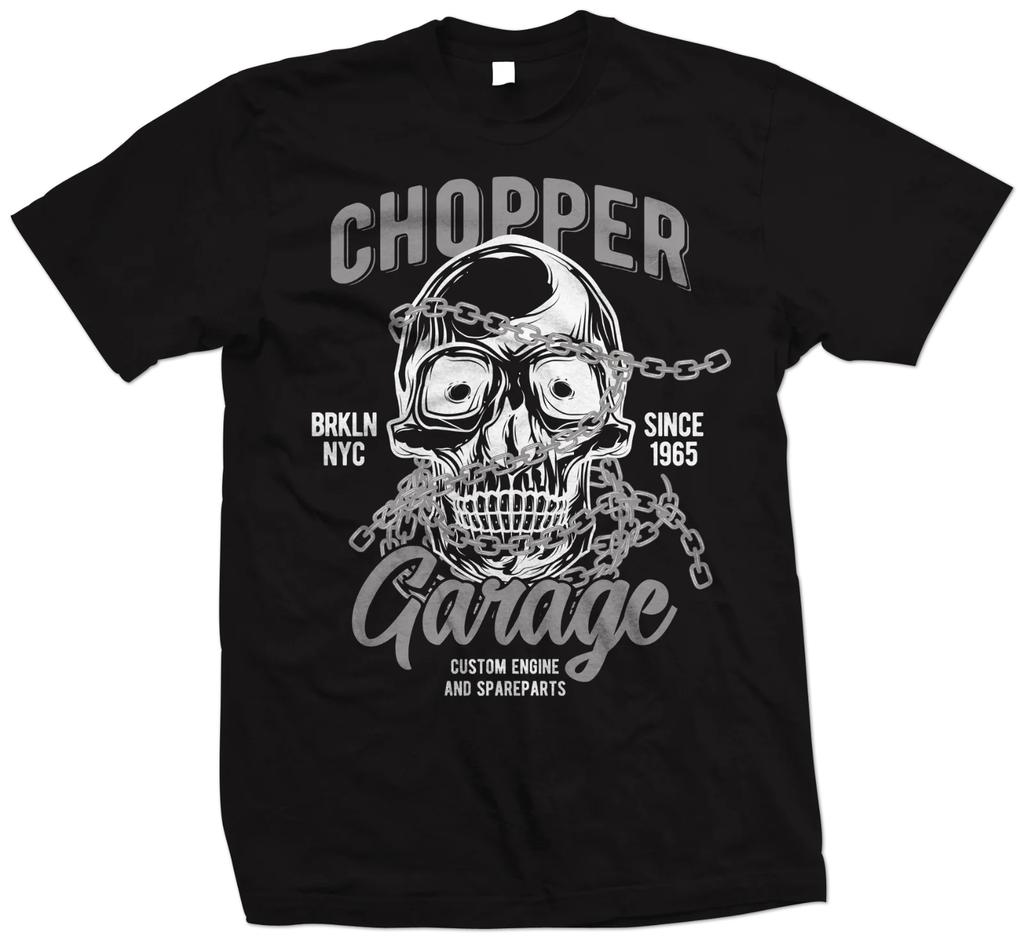 Мужская хлопковая футболка Байкер Мотоцикл Принт Большого размера Крутая Мода Уличная одежда Классическая футболка Большого размера Новинка Мотоциклетный топ S-4XL