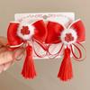 Tassels Japanese Kimono Headwear Bow New Year Bow Hairpin Chinese Tassel Fan Hairpin  Decorations