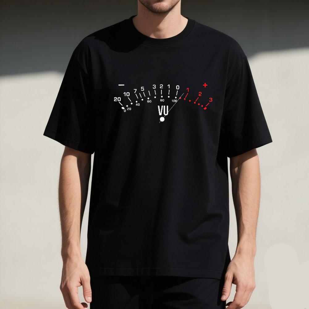 VU Volume Sound Engineer Gift T-Shirt for Man & Woman Audio Engineer Mixer Tee Sound Guy Technician Cotton Shirt Streetwear