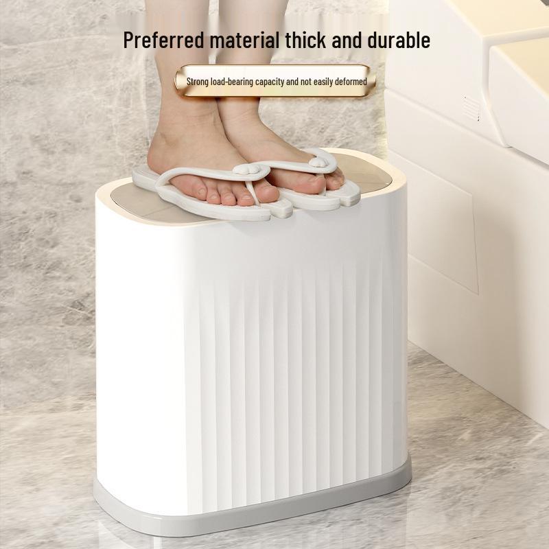Press-Type Pop-Up Lid Trash Can for Kitchen, Bathroom, or Restaurant