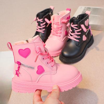 Весна и осень Новые детские короткие ботинки Кожаные ботинки