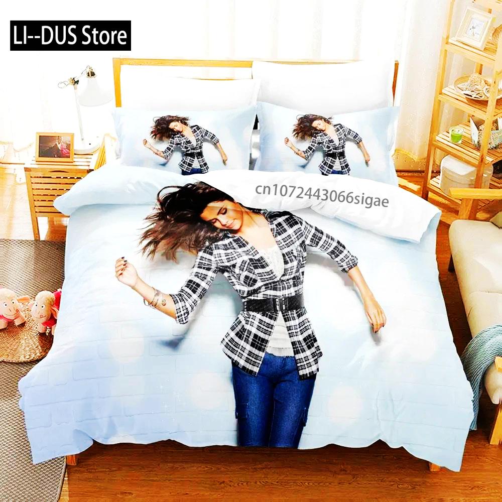 2024 Sexy Selena Gomez Adult Boys Bedding Single Twin Full Queen King Size Duvetcover Anime Parure De Lit Quilt Cover Pillowcase