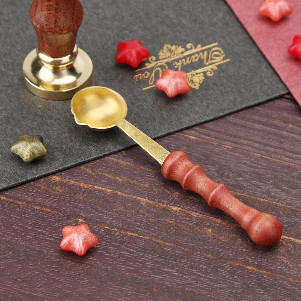 Vintage Brass Wax Seal Warmer Big Wooden Handle Wax Sealing Decorative 9x2cm Portable For Candle Stamp Wax Stamp Craft for Gifts