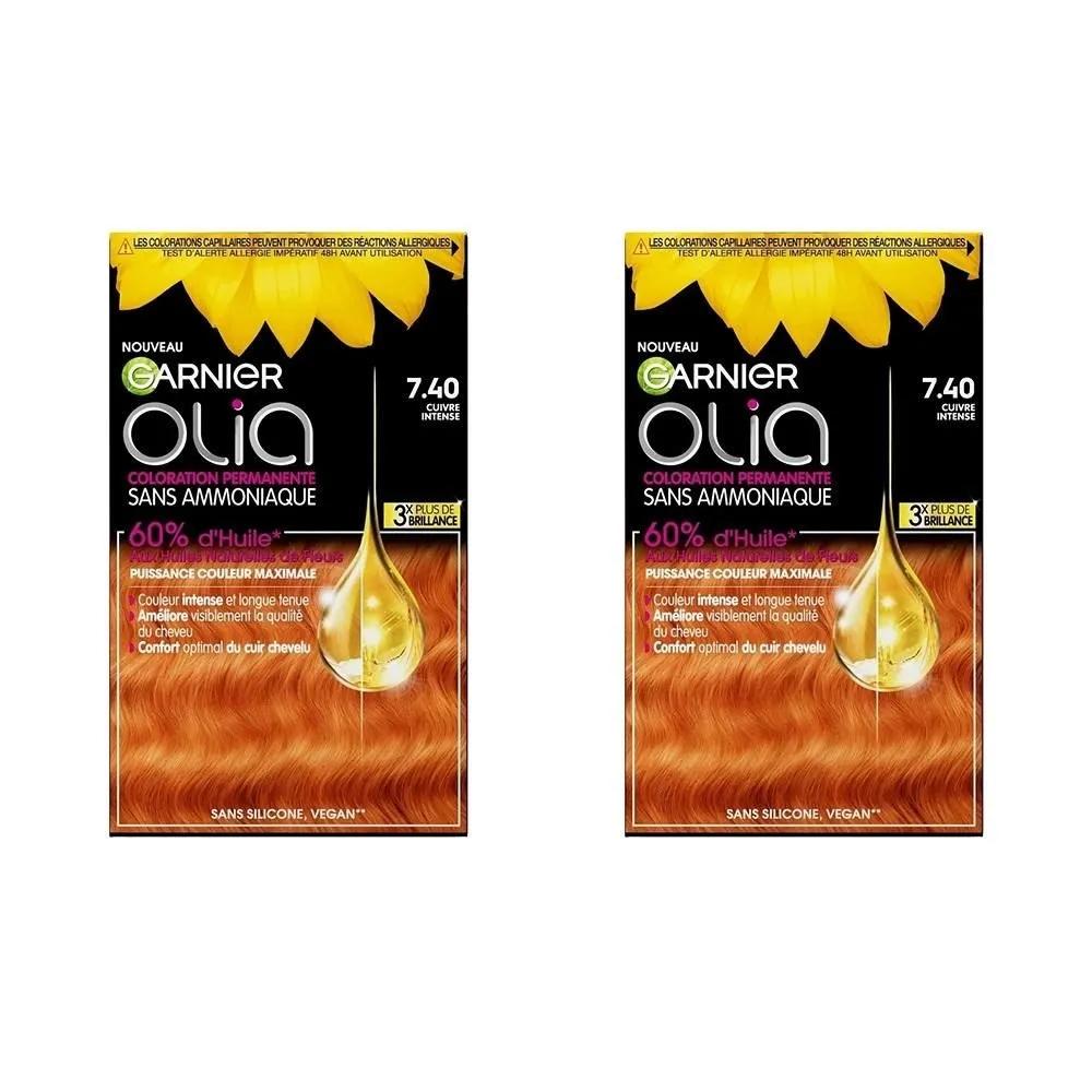 Garnier Hair Color 2-Pack 7.40 Intense Copper Permanent Color Without Ammonia 7.40 Intense Copper