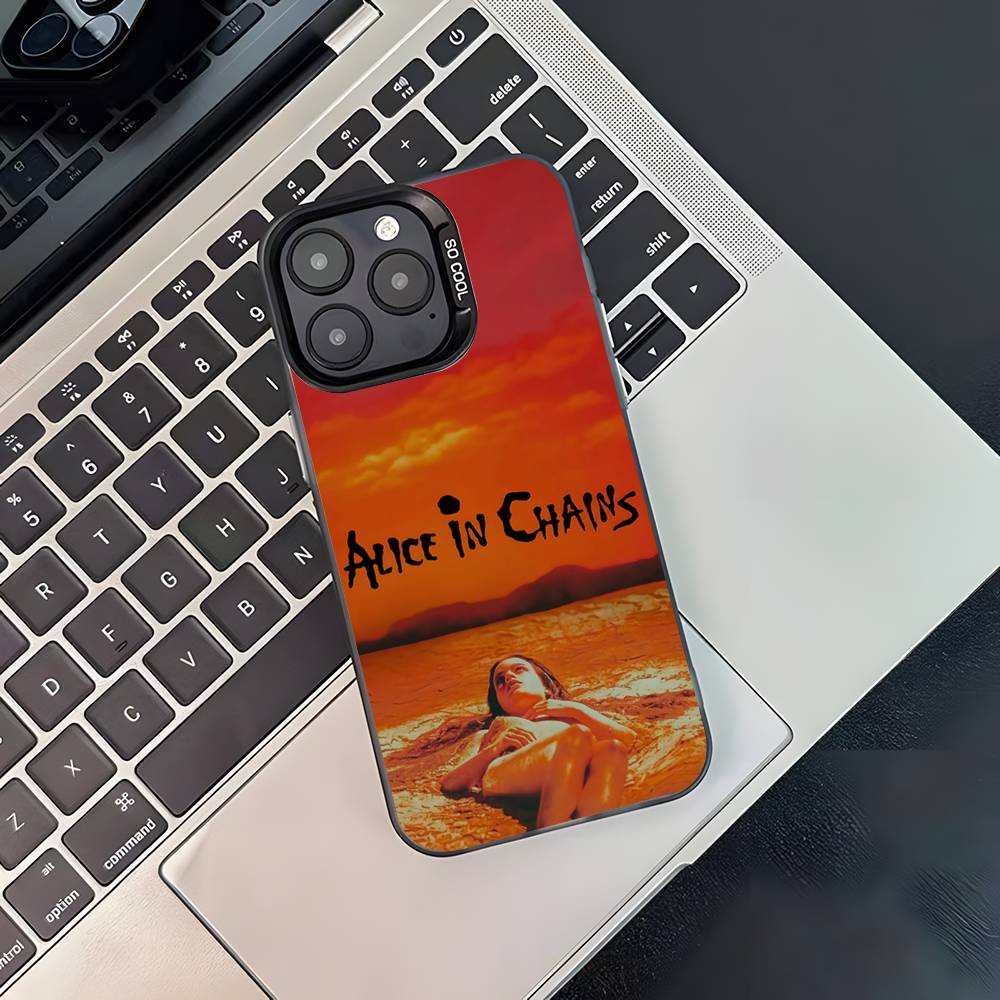 Band A-Alice in Chains Phone Case For iPhone 17,16,15,14,13,12,11,Pro,XS,Max,Plus,Mini,SE4,E Black Matte Shockproof Cover