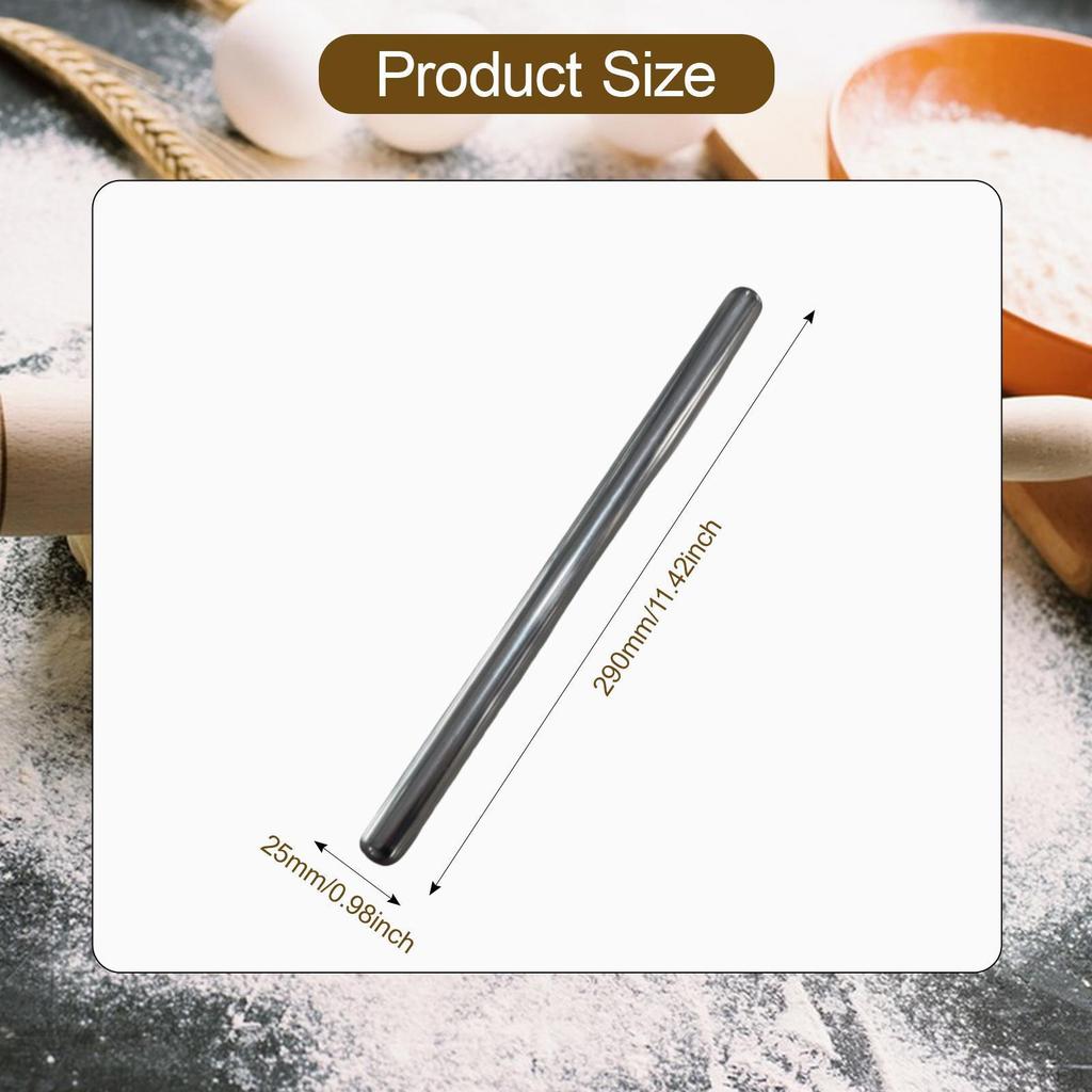 Stainless Steel Rolling Pin Kitchen Utensil for Baking Bread Cookie Pie