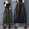 Dimanaf 2025 Новая весна лето Большие размеры женские юбки винтажные однотонные эластичные плиссированные поясные юбки свободные с высокой талией