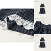 Kid Summer Sleeveless Top And Pants Set With Checkered Pattern And Lace Design For Kids Ages 8 And Up