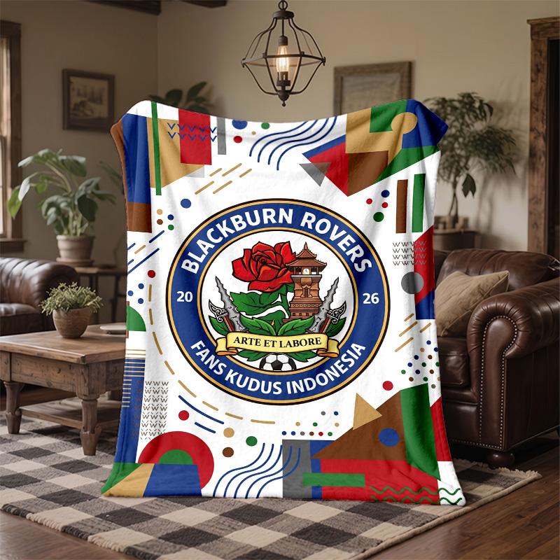 Blackburn Rovers Football Print Flannel Blanket Soft Warm Sofa Bed Throw Blanket For Home Office Bedroom