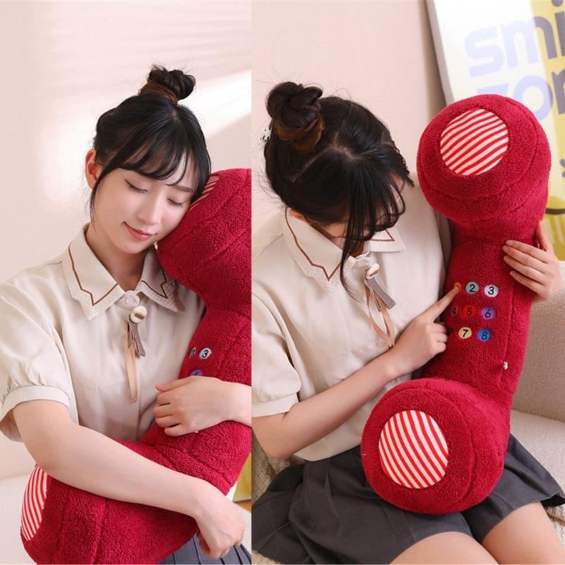 Plush Phone Throw Pillow Funny Telephone Doll Toy Sleep Pillow Christmas Decors for Bedroom Sofa Birthday Gift for Kid