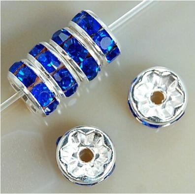 100Pcs 4/6/8/10mm Metal Crystal Beads Rhinestone Rondelle Spacer Beads For Jewelry Making Bracelet Necklace DIY Accessories