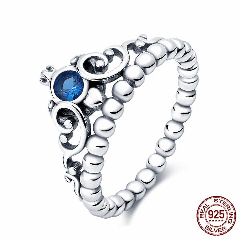 Абсолютно новое 100% подлинное 925 серебряное женское кольцо оригинальное сердце корона розовое золото кристалл обручальное кольцо годовщина свадьбы ювелирное изделие