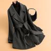Wool Coat Autumn New Gray Coat Medium and Long Wool Woolen Coat Women's High-end Sense Small Woolen Coat
