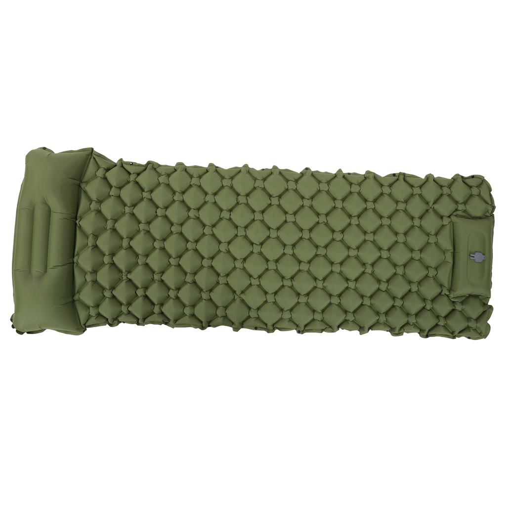 Camping Sleeping Pad Mat Inflatable Cushion Air Mattress for Outdoor Travelling UseMilitary Green