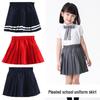 Плиссированная юбка для школьной формы для девочек - Черная/Синяя Летний Академический Стиль