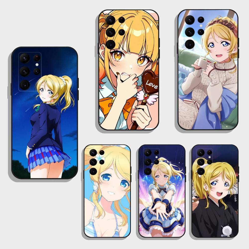 Чехол для телефона L-Love live-Аясе Эли для Samsung S26,S25,S24,S23,S22,S21,S20,Ultra,Plus,FE Черный Мягкий Чехол