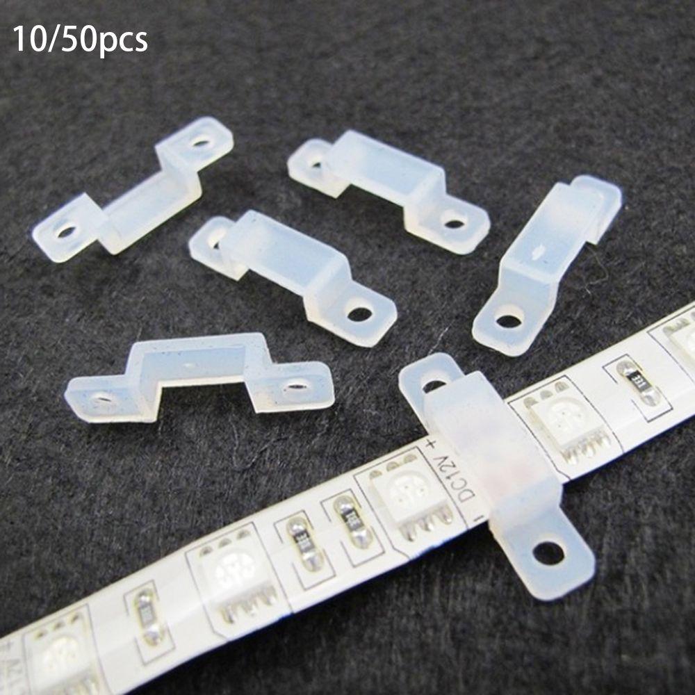 10/50pcs Decorative RGB Single Color White LED Strip Light Lamp Tape 12mm Fixer Silicon Clip