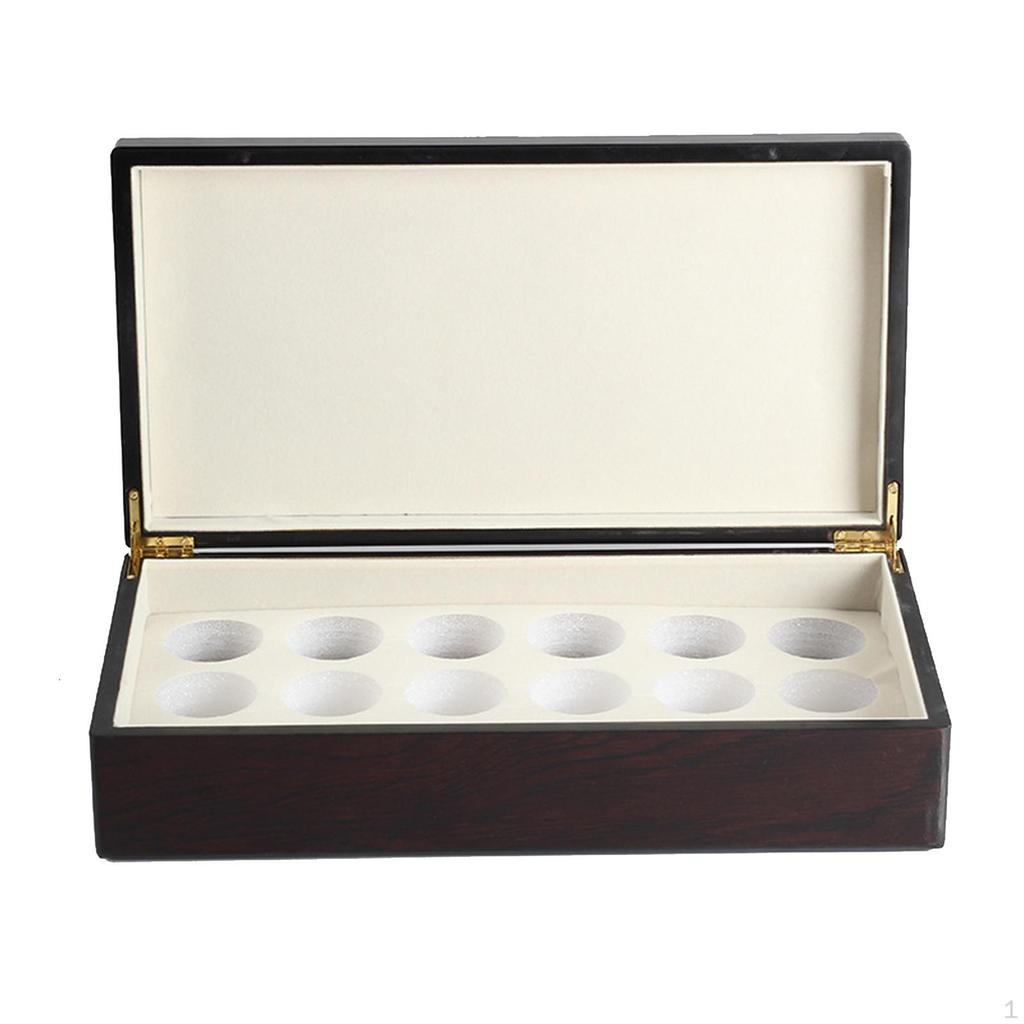 Tea Storage Box Coffee Tin Multipurpose Wooden Chest with Lid 12 Compartment Jewelry