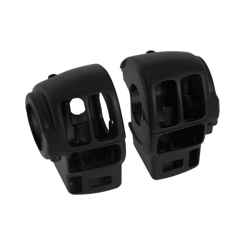 Harley-Davidson Street Glide 1996-2013 Handlebar Switch Housing Cover Black Matte Chrome Finish