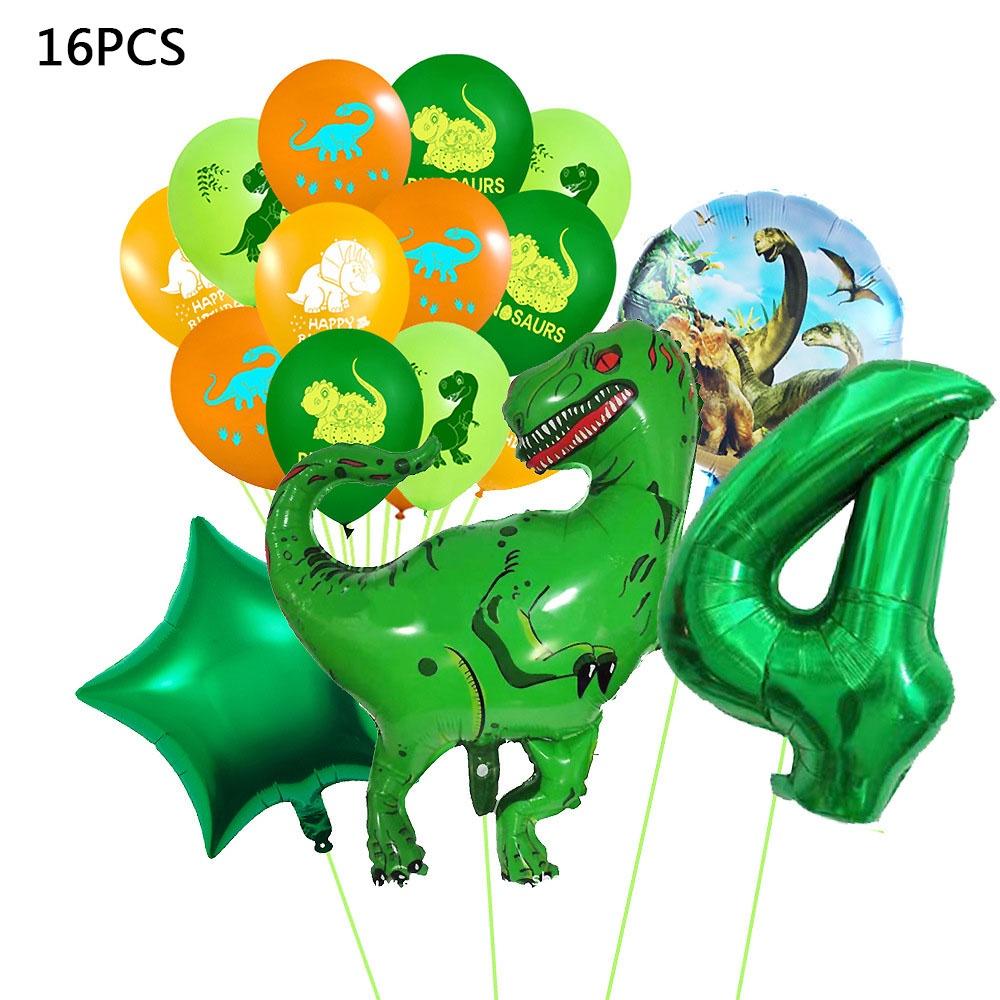 Набор воздушных шаров с зеленым динозавром, украшение для вечеринки по случаю дня рождения, 32-дюймовый воздушный шар с номером, детское украшение на день рождения, товары для вечеринок Bady Shower