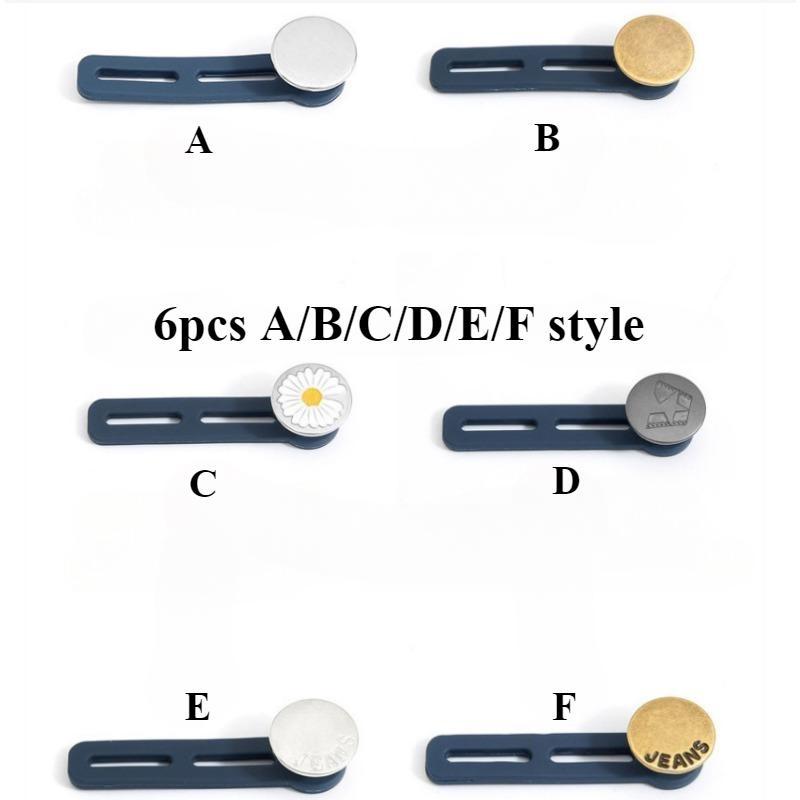 6pcs Waist Expanding Buttons, Staple-Free Removable Buttons, Universal Expanding Buttons for Jeans