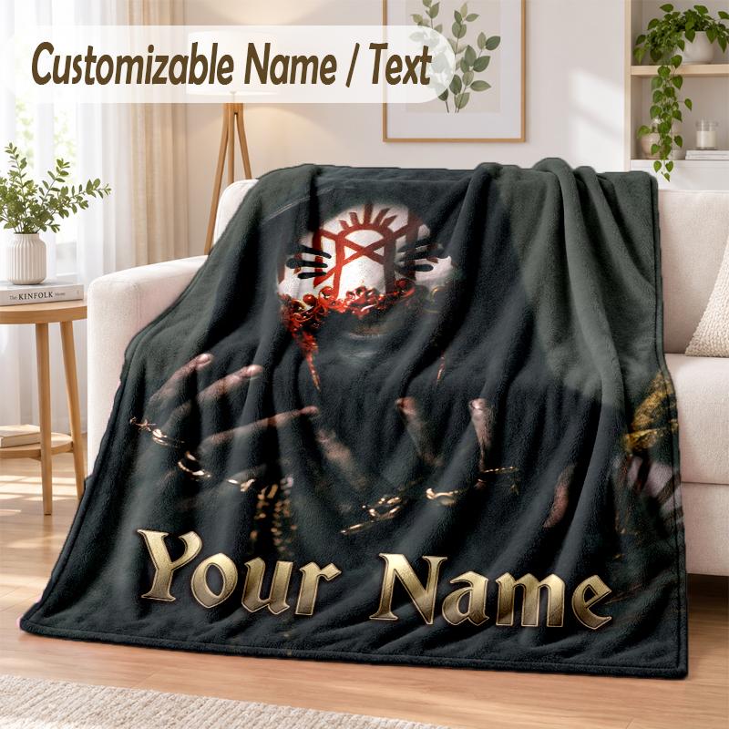 Sleep Token Custom Name Flannel Throw Blanket Soft Warm for Sofa Bed Indoor Home Use